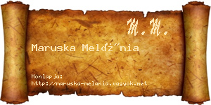 Maruska Melánia névjegykártya
